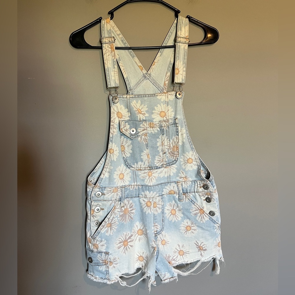 Floral Overalls Juniors Size Small (3-5)